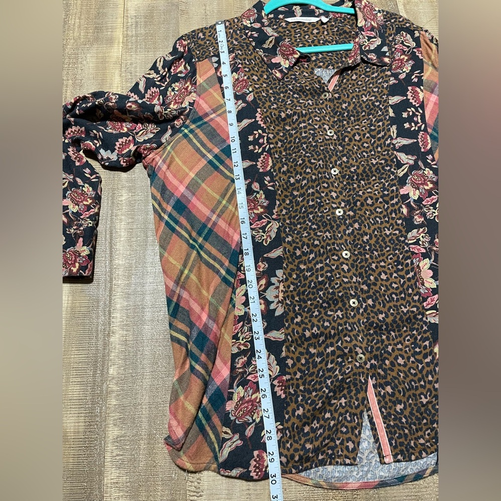 Soft Surroundings Multicolor Patchwork Button Dow… - image 5